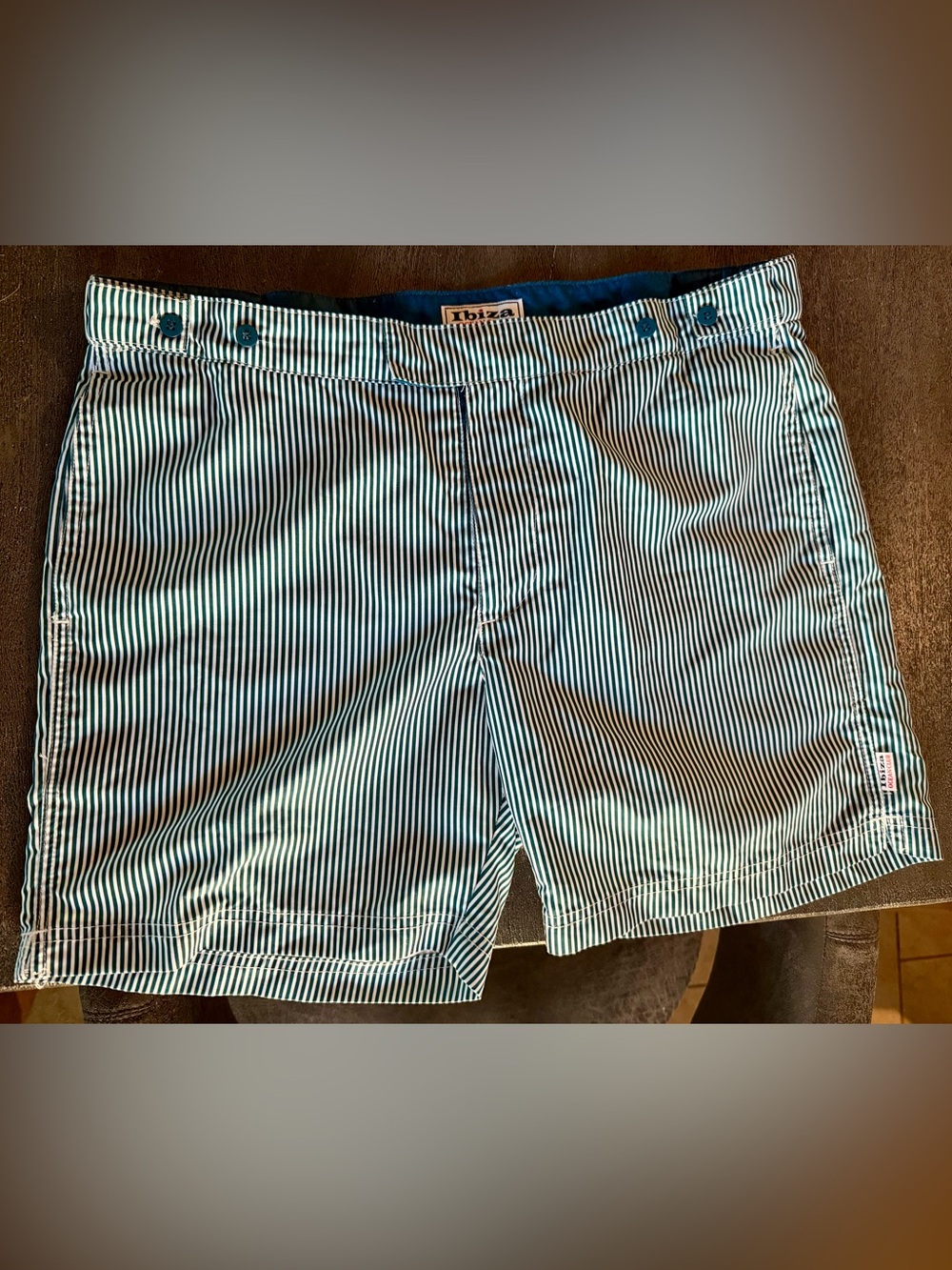 Blue Stripe Men’s Swim Trunks